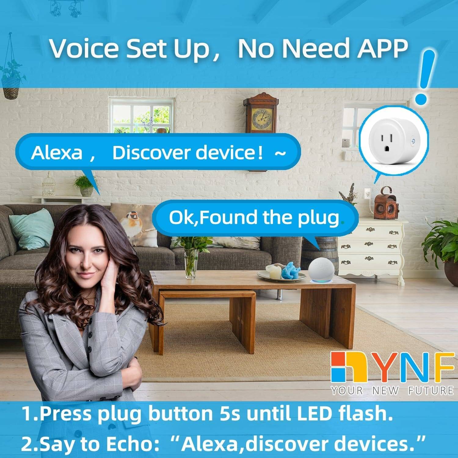 Alexa Smart Plug YNF, Simple Set Up with One Voice Command, “Amazon Alexa” APP Remote Control, Voice Control, Timer Schedulete, Stable Connection, Bluetooth Mesh, Require Alexa Echo（4 Pack）: Tools Home Improvement