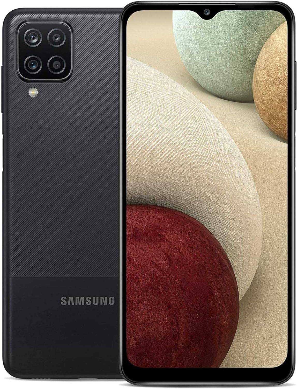 Samsung Galaxy A12 (32GB, 3GB) 6.5 HD+, Quad Camera, 5000mAh Battery, Global 4G Volte (ATT Unlocked for T-Mobile, Verizon, Metro) A125U (Black) (Renewed)