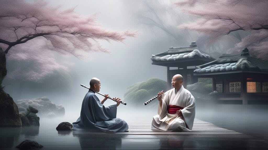 Flutist and Japanese Monk